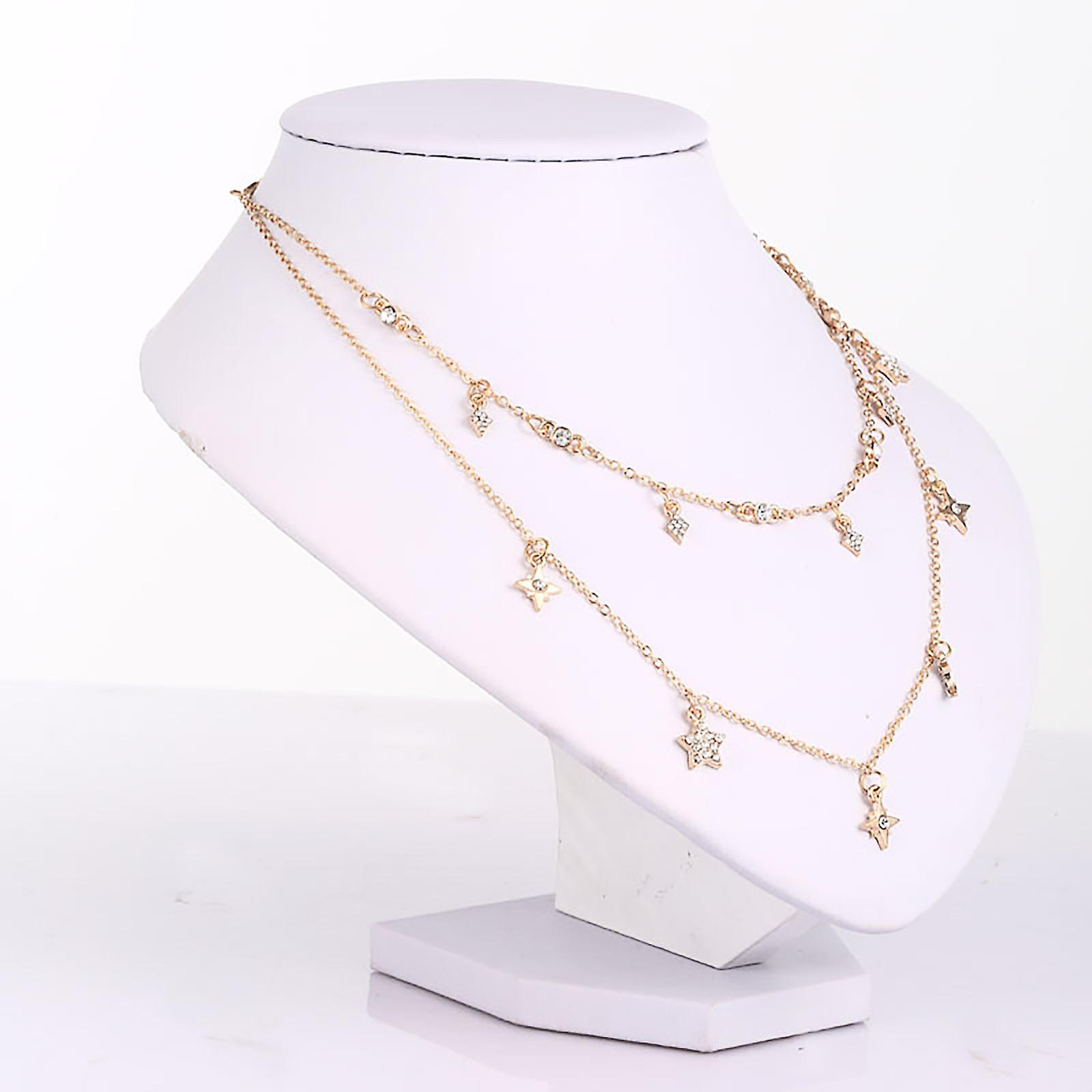 Foto 4 pulgar | Collar Huoguo Star Moon Con Estrella De Cinco Puntas Para Mujer  Dorado - Venta Internacional.