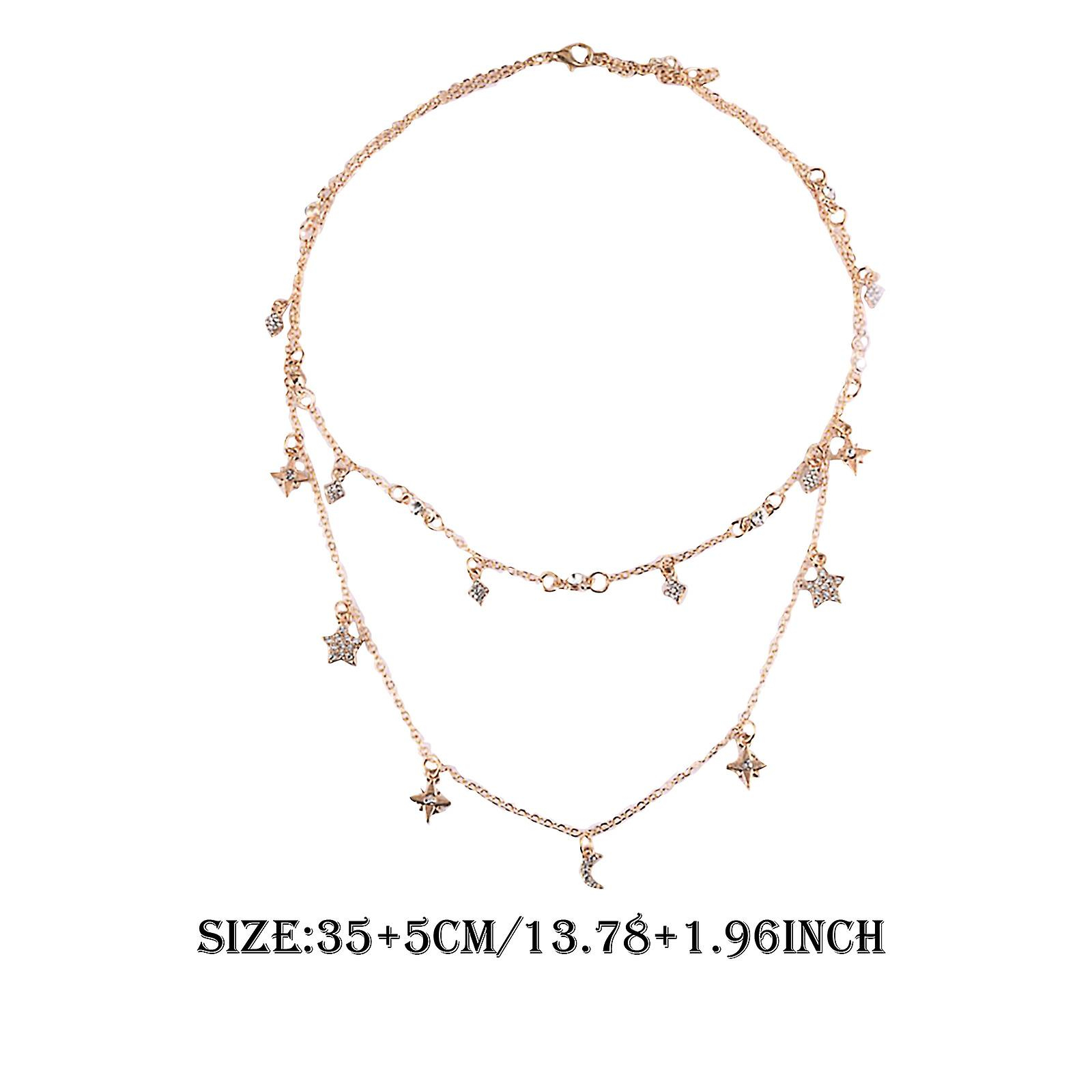 Foto 6 pulgar | Collar Huoguo Star Moon Con Estrella De Cinco Puntas Para Mujer  Dorado - Venta Internacional.