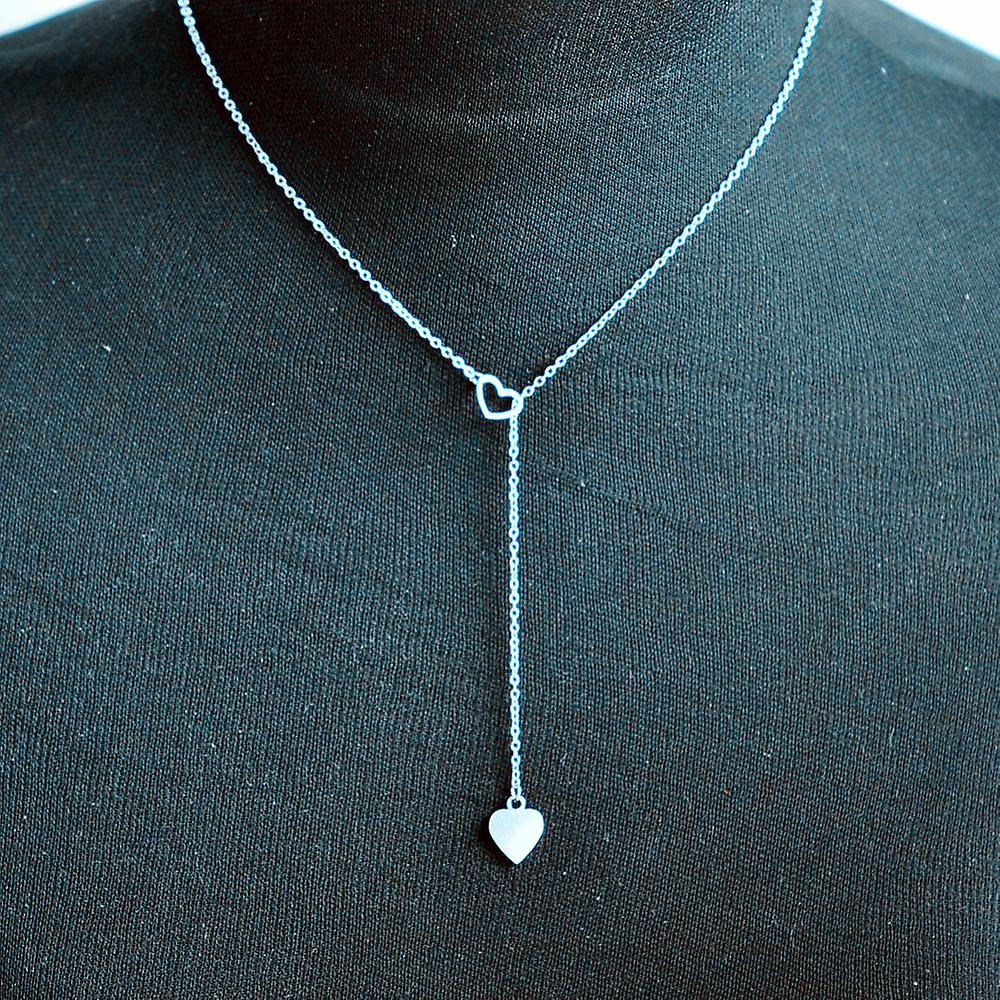 Foto 4 pulgar | Collar Huoguo Beauty Charm De Acero Inoxidable Con Tres Corazones - Venta Internacional.