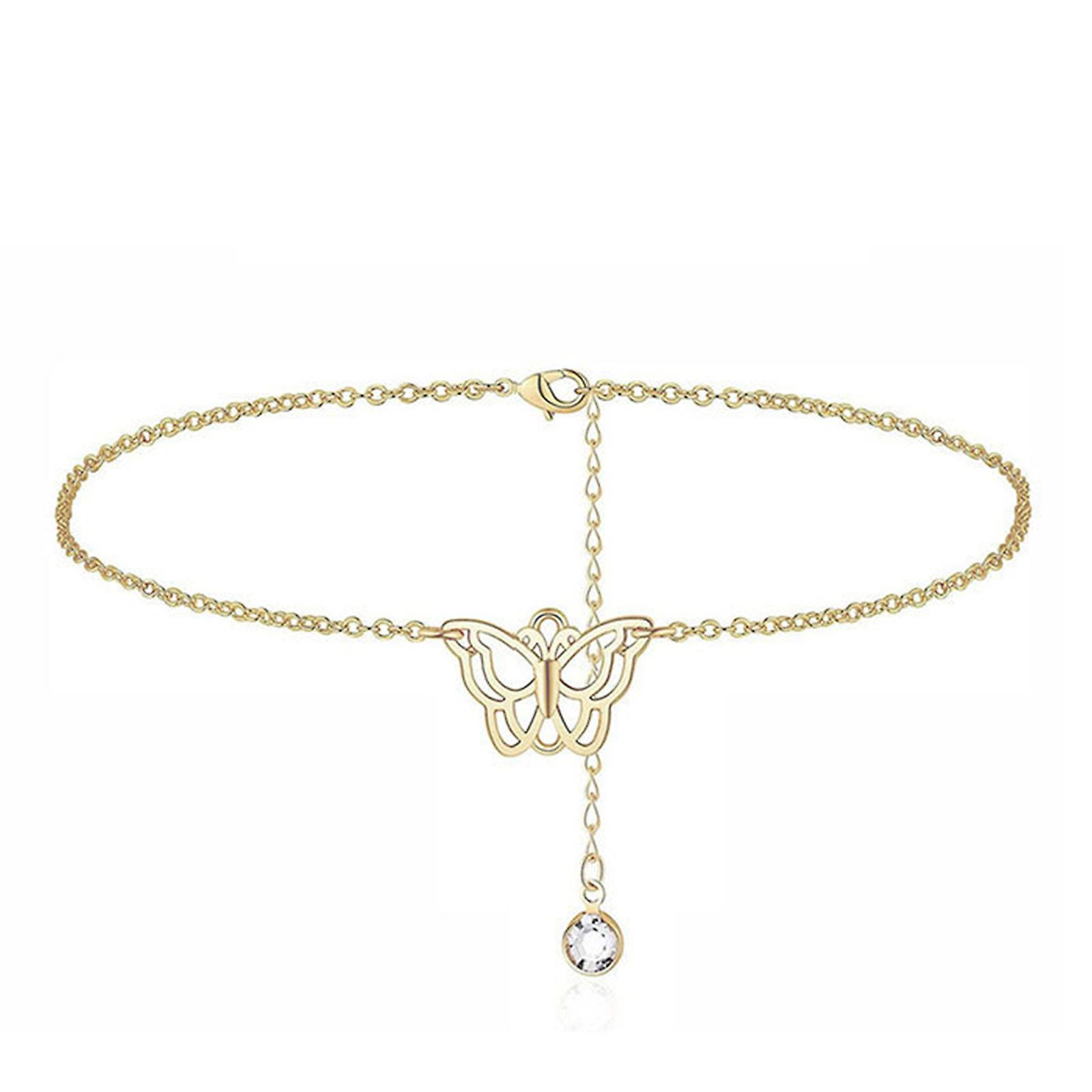 Foto 1 | Tobillera Moderna Para Mujer Con Colgante De Mariposa Ajustable - Venta Internacional.