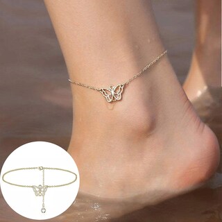Foto 2 | Tobillera Moderna Para Mujer Con Colgante De Mariposa Ajustable - Venta Internacional.