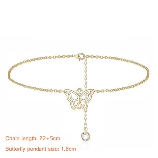 Foto 3 | Tobillera Moderna Para Mujer Con Colgante De Mariposa Ajustable - Venta Internacional.