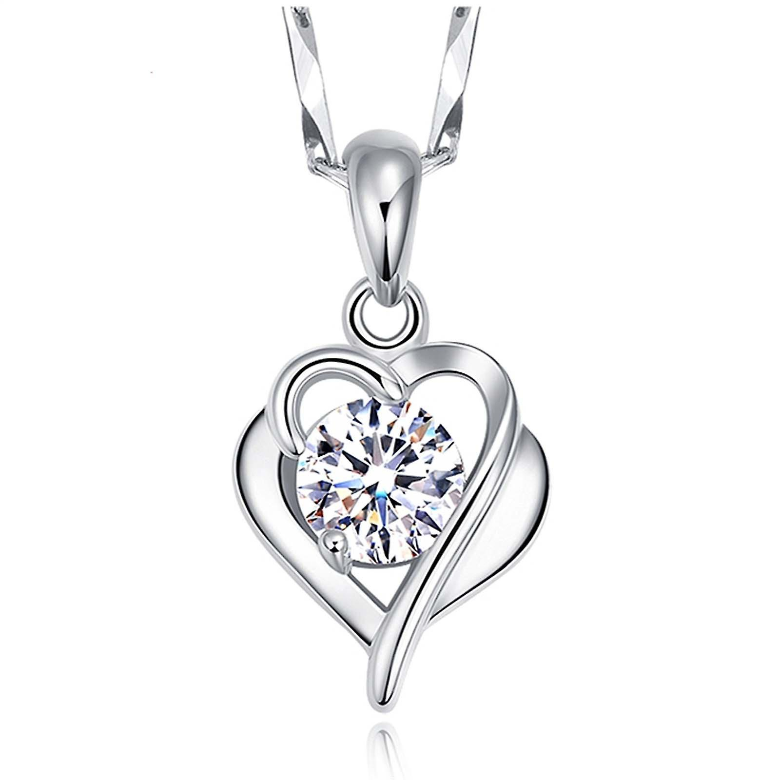 Foto 1 | Collar Huoguo Silver Infinity Love Heart Para Mujer - Venta Internacional.