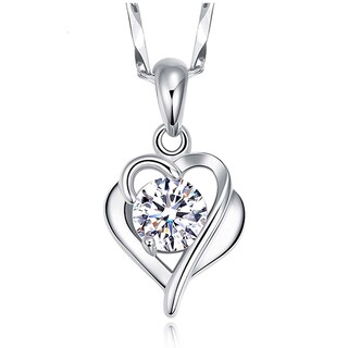 Foto 1 | Collar Huoguo Silver Infinity Love Heart Para Mujer - Venta Internacional.