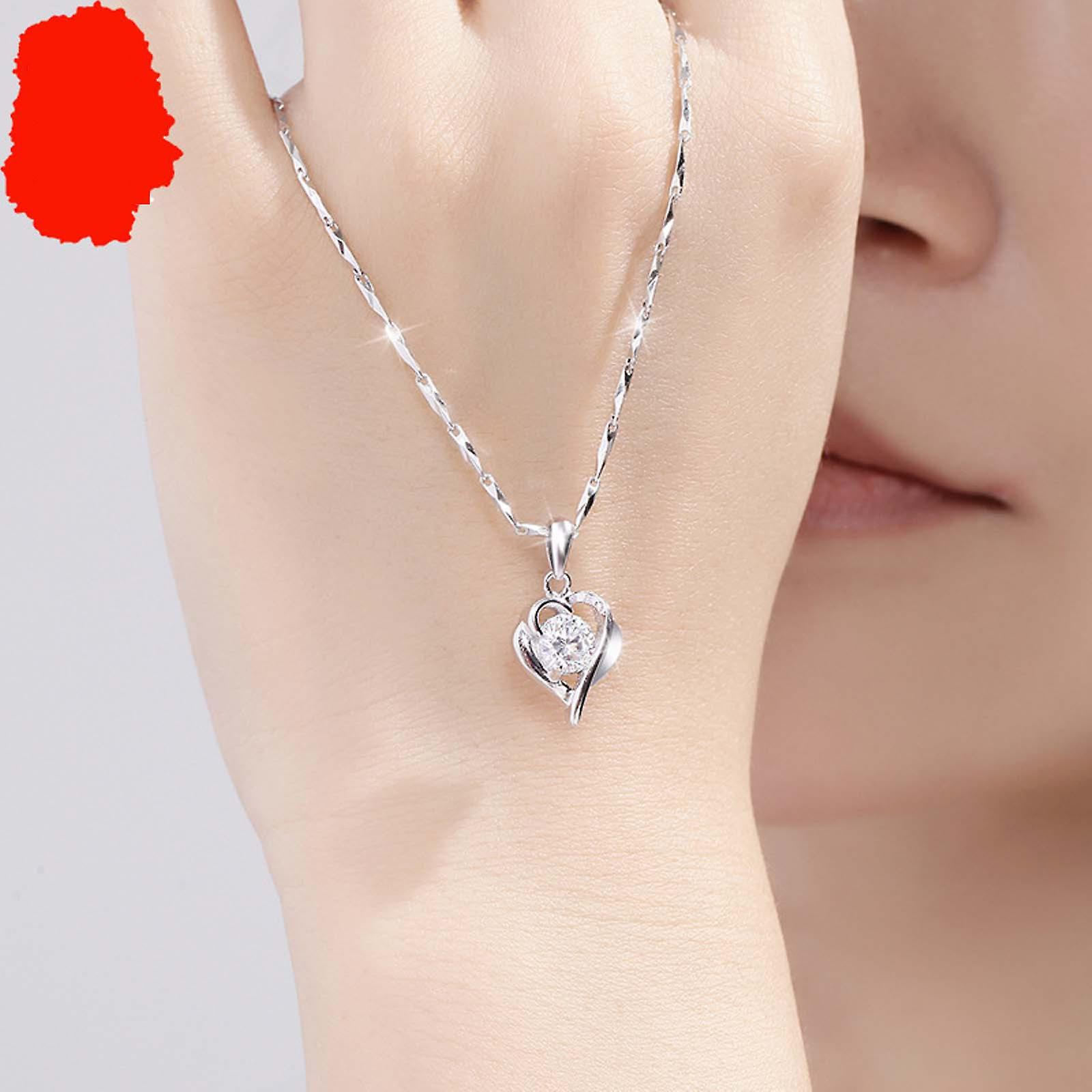 Foto 2 | Collar Huoguo Silver Infinity Love Heart Para Mujer - Venta Internacional.