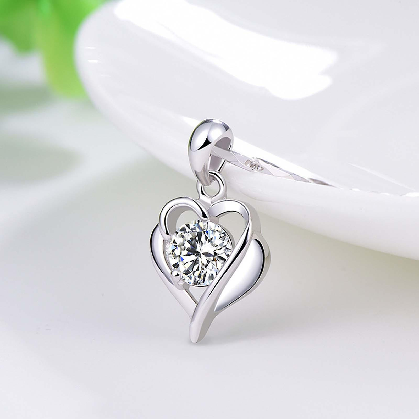 Foto 3 | Collar Huoguo Silver Infinity Love Heart Para Mujer - Venta Internacional.