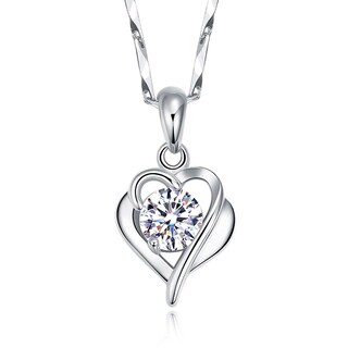 Foto 5 | Collar Huoguo Silver Infinity Love Heart Para Mujer - Venta Internacional.