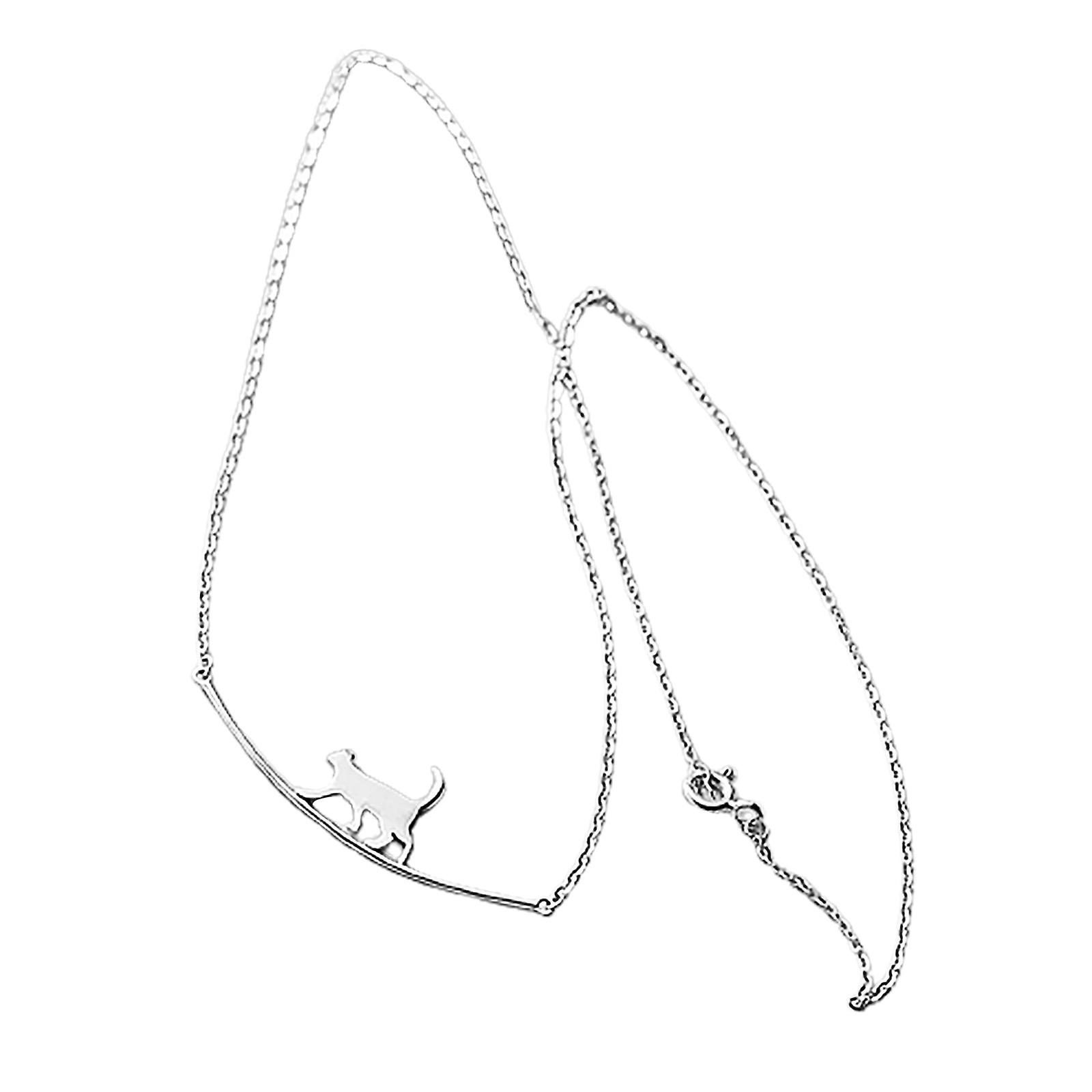 Foto 2 pulgar | Collar Huoguo  Bonito Gato Caminante  Chapado En Plata Para Mujer - Venta Internacional.