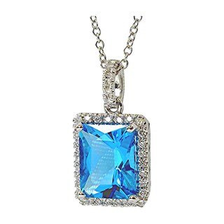 Foto 1 | Collar Huoguo Ultra-flash Con Microincrustaciones De Circón Azul Para Mujer - Venta Internacional.