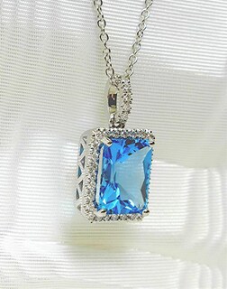 Foto 4 | Collar Huoguo Ultra-flash Con Microincrustaciones De Circón Azul Para Mujer - Venta Internacional.