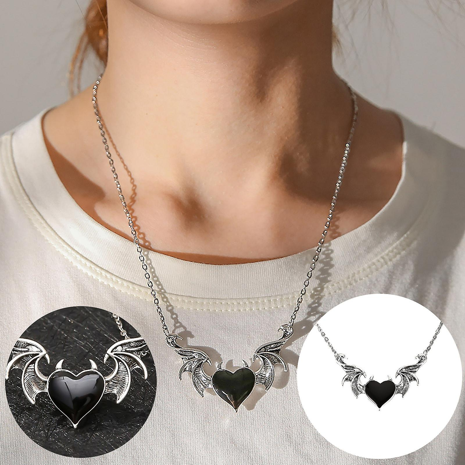 Foto 2 | Collar Con Colgante En Forma De Ala De Diablo  Estilo Retro Hip Hop  Unisex - Venta Internacional.