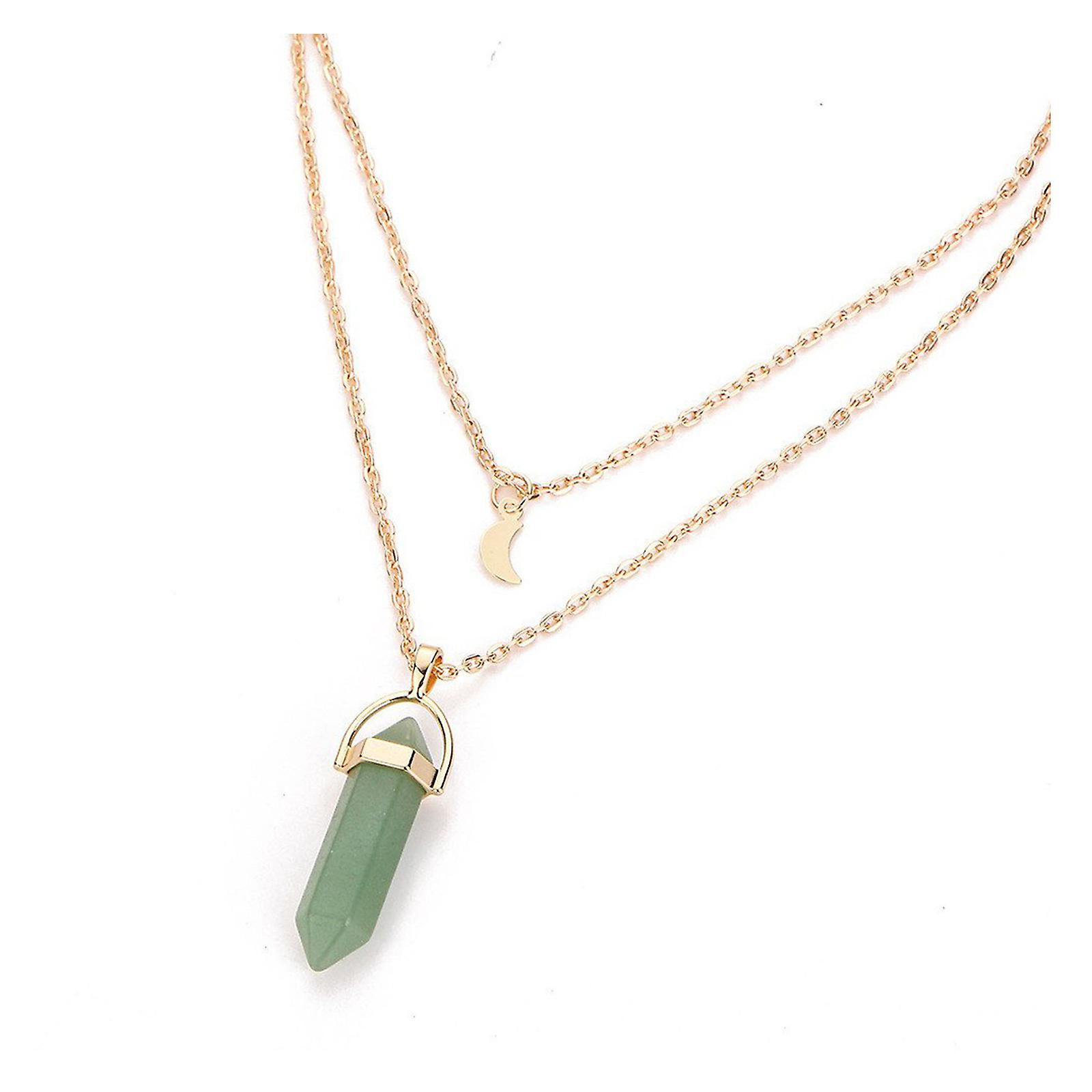 Foto 2 pulgar | Collar Huoguo Con Colgante De Cristal De Piedra Natural Para Mujer - Venta Internacional.