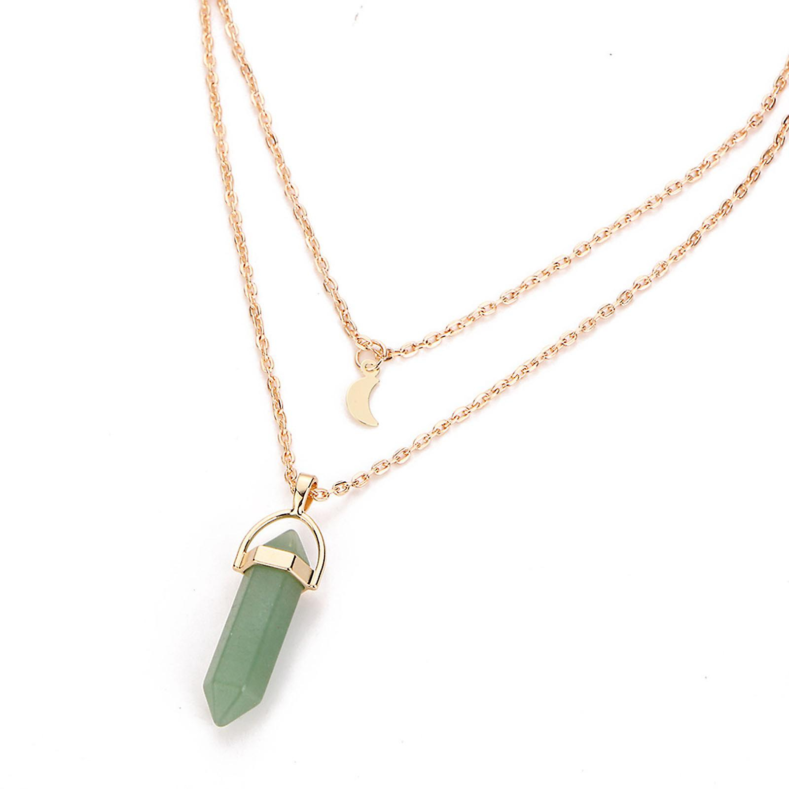 Foto 3 pulgar | Collar Huoguo Con Colgante De Cristal De Piedra Natural Para Mujer - Venta Internacional.