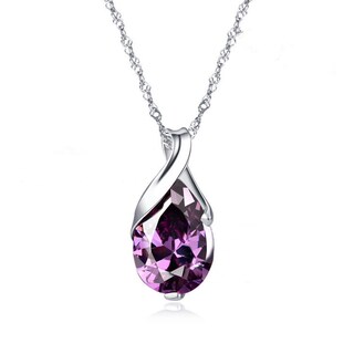 Foto 3 | Colgante Huoguo Fashion De Cristal Morado Con Forma De Lágrima De Ángel - Venta Internacional.