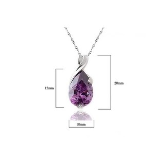 Foto 4 | Colgante Huoguo Fashion De Cristal Morado Con Forma De Lágrima De Ángel - Venta Internacional.