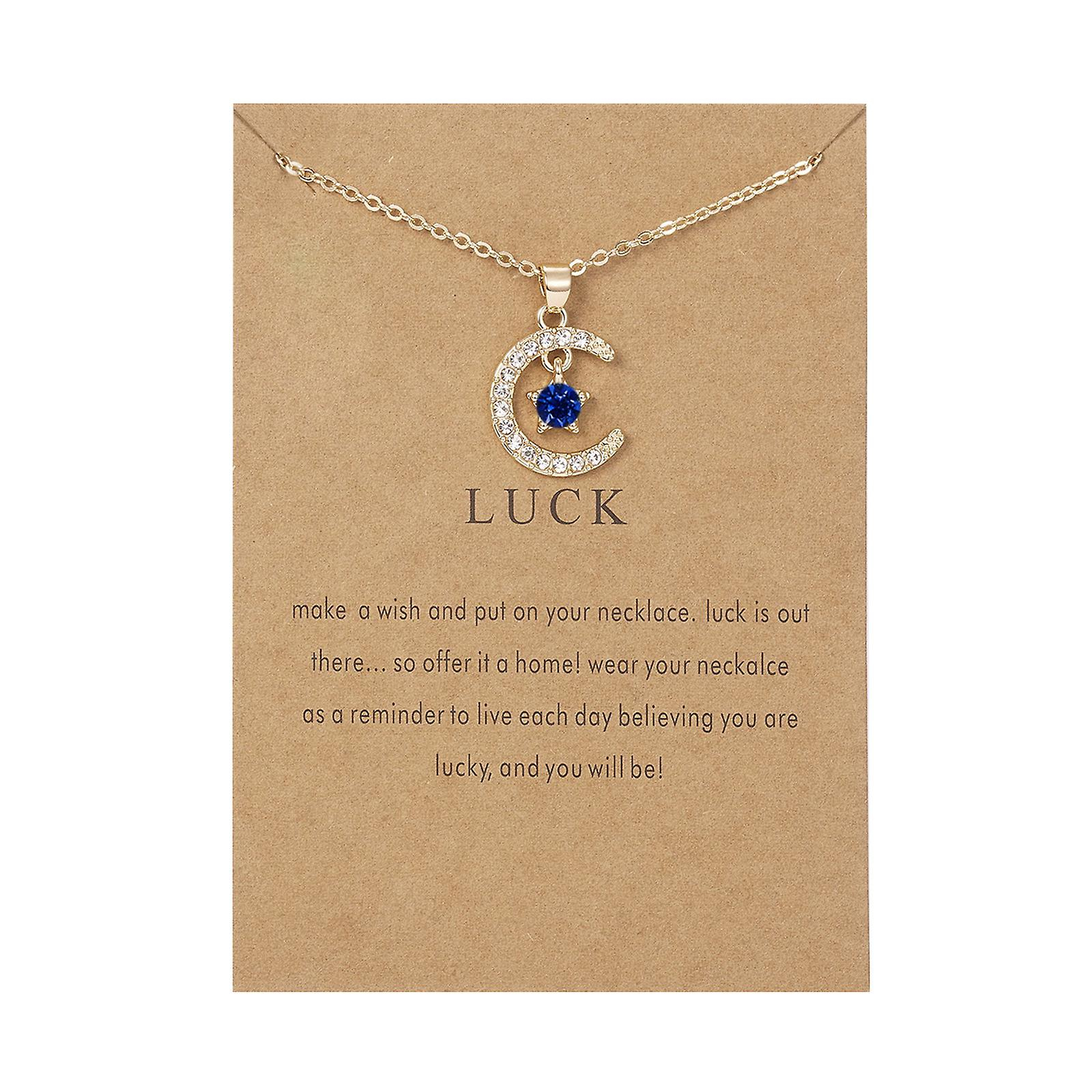 Foto 2 pulgar | Collar Huoguo Con Colgante De Estrella Lunar Con Piedra Natal Para Mujer - Venta Internacional.