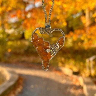 Foto 2 | Collar Huoguo De Cristal Artificial En Forma De Panal De Miel - Venta Internacional.