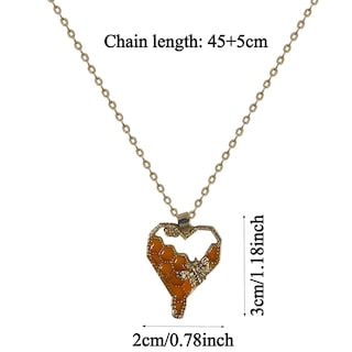 Foto 3 | Collar Huoguo De Cristal Artificial En Forma De Panal De Miel - Venta Internacional.
