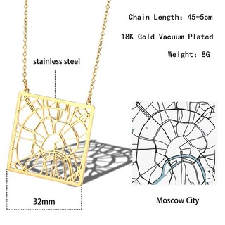 Foto 4 | Colgante Huoguo Con Forma De Mapa De Moscú Rusia Ciudad De Moscú Rusia Con Forma Cuadrada - Venta Internacional.
