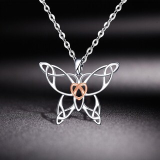 Foto 1 | Collar Huoguo Fashion En Forma De Corazón Y Mariposa De Aleación De 45+5 Cm Para Mujer - Venta Internacional.