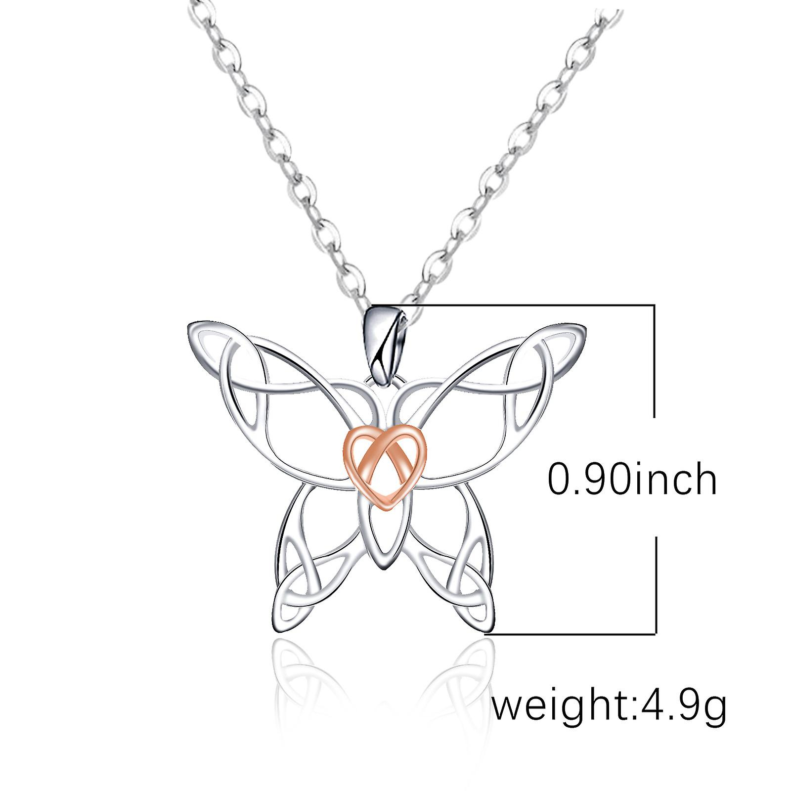 Foto 3 pulgar | Collar Huoguo Fashion En Forma De Corazón Y Mariposa De Aleación De 45+5 Cm Para Mujer - Venta Internacional.