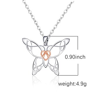 Foto 2 | Collar Huoguo Fashion En Forma De Corazón Y Mariposa De Aleación De 45+5 Cm Para Mujer - Venta Internacional.