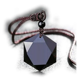Foto 2 | Collar De Obsidiana Estrella Hexagonal Negro
