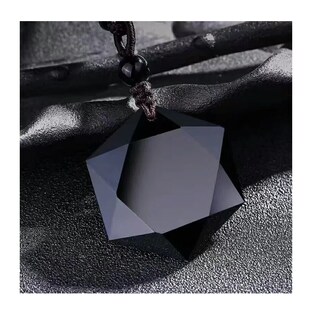 Foto 3 | Collar De Obsidiana Estrella Hexagonal Negro