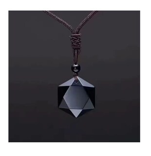 Foto 4 | Collar De Obsidiana Estrella Hexagonal Negro