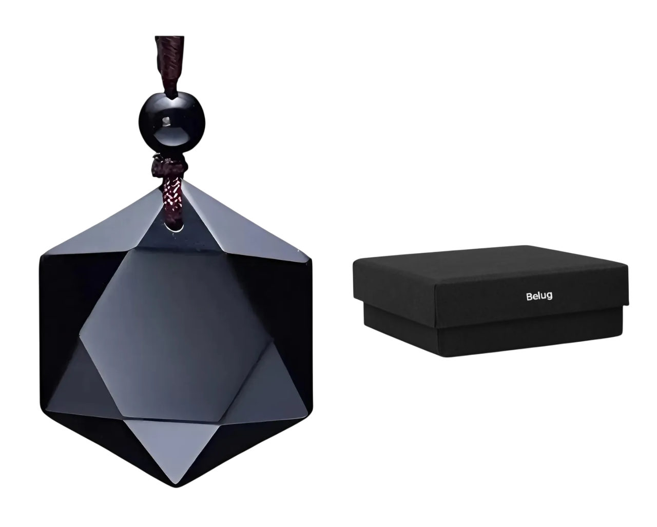 Foto 1 | Collar De Obsidiana Estrella Hexagonal Negro