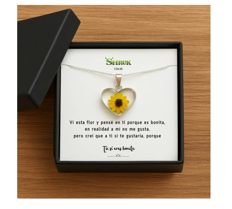 Foto 2 | Joyeria De Shrek Collar Girasol Regalos Mujer Novia Nice