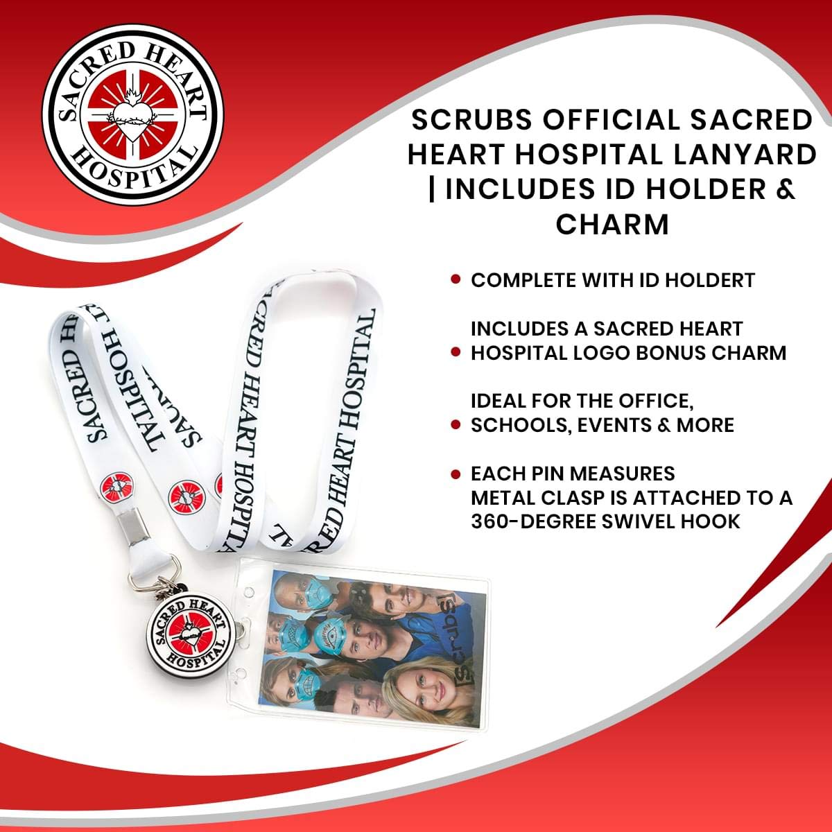 Foto 8 pulgar | Lanyard Toynk Scrubs  Hospital Oficial Del Sagrado Corazón Con Identificación - Venta Internacional.