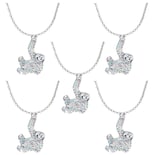 Collar de Amistad de Perezoso Colgado High Monaco color Plata Mxypo-005 5 PZAS