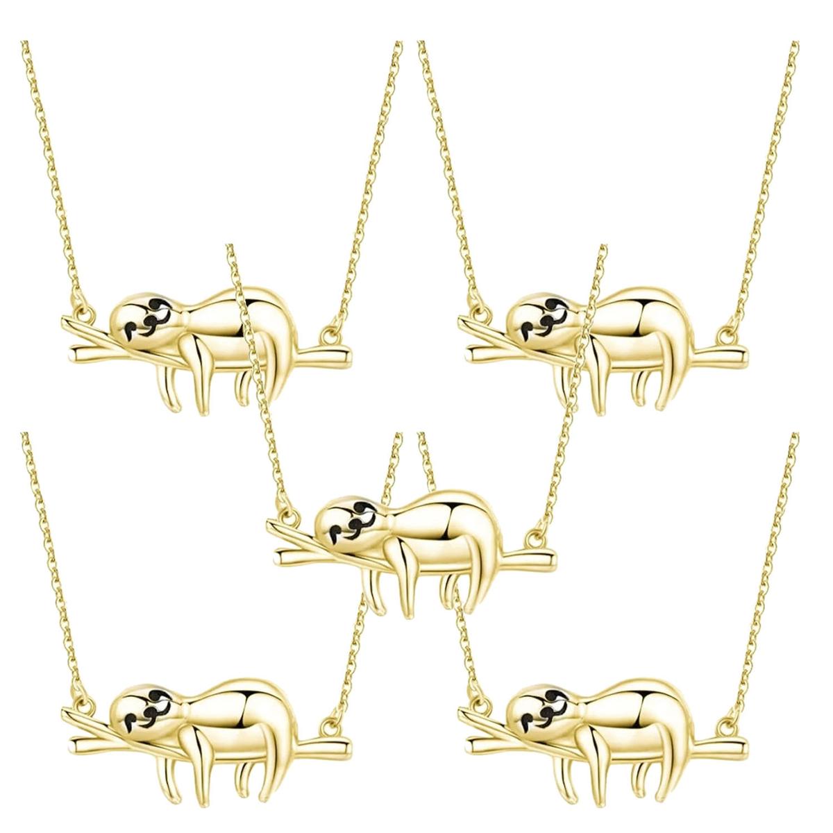 Cadena con Dije de Oso Perezoso High Monaco Mxthg-005 color Dorado 5PZAS