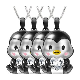 Foto 1 | Cadena Y Dije High Monaco Mxgui-004 4 Pzas Collar Pingüino/corazón Negro/blanco