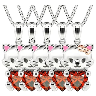 Foto 2 | Collar De Animales High Monaco Mxtne-005 5 Pzas Collar Gatita/corazón Plata/rojo