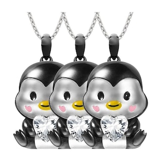 Foto 1 | Cadena y Dije de Pinguino High Mónaco Mxgui-003 3 Piezas Collar Pingüino/Corazón Negro/Blanco
