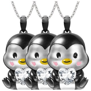 Foto 2 | Cadena y Dije de Pinguino High Mónaco Mxgui-003 3 Piezas Collar Pingüino/Corazón Negro/Blanco