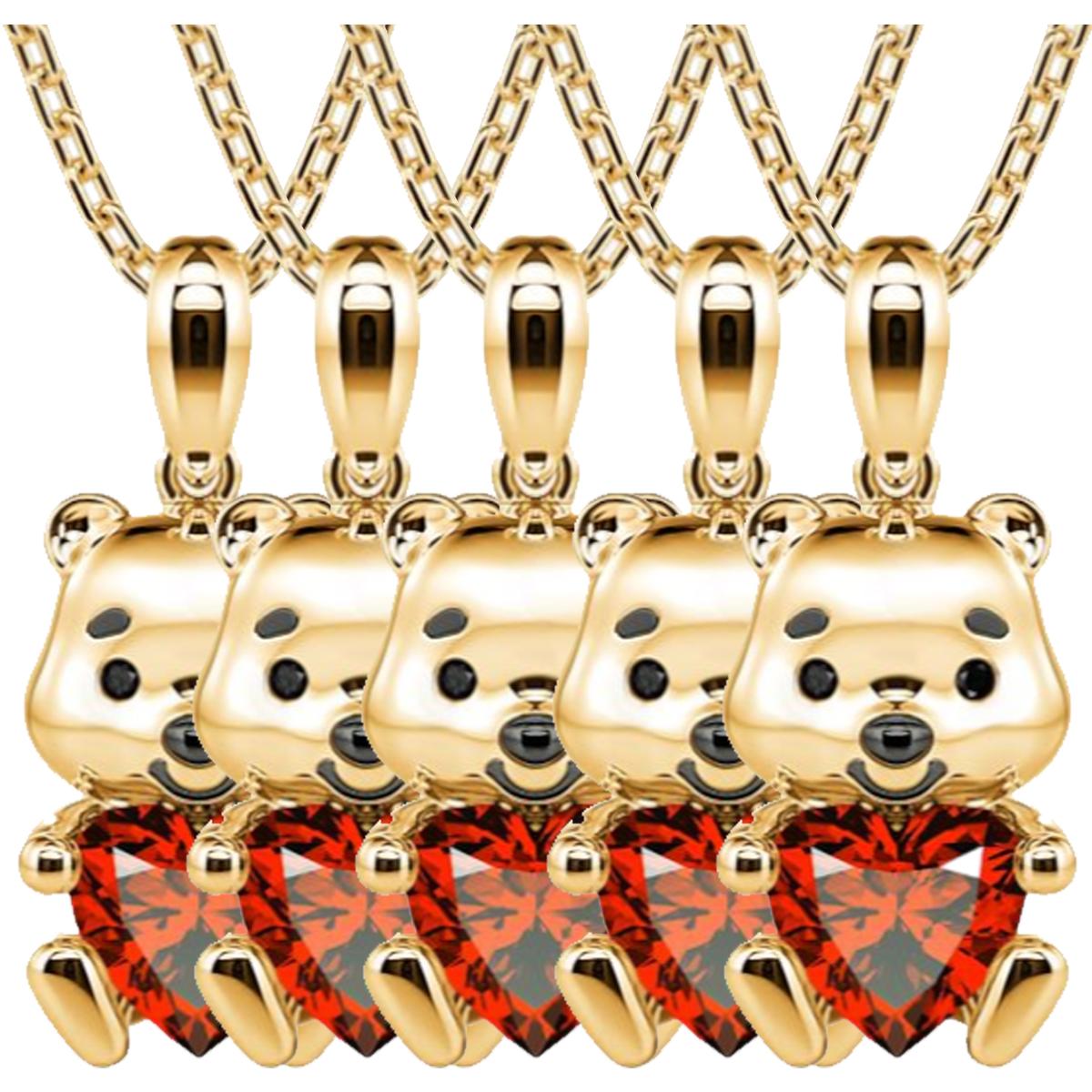 Cadenas Y Dijes De Ositoshigh Monaco Mxbrk-005 5 Piezas Dorado Y Rojo