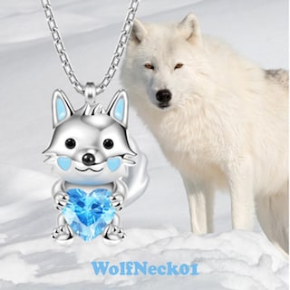 Foto 3 | Collares Con Dije De Lobo High Monaco Mxwof-005 5 Pzas Collar Lobo/corazón Plata/azul