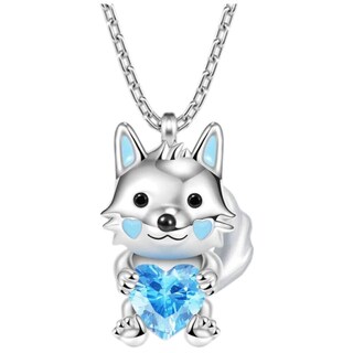 Foto 2 | Cadenas Con Dije High Monaco Mxwof-001 1 Pza Collar Lobo/corazón Plata/azul