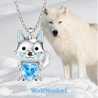 Foto 3 | Collares Con Dije High Monaco Mxwof-002 2 Pzas Collar Lobo/corazón Plata/azul