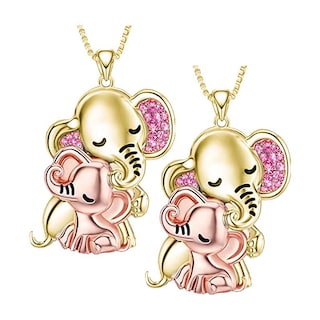 Foto 1 | Cadena Y Dije de Elefante High Mónaco Mxehn-002 2 Piezas Collar Elefante Dorado/Rosa