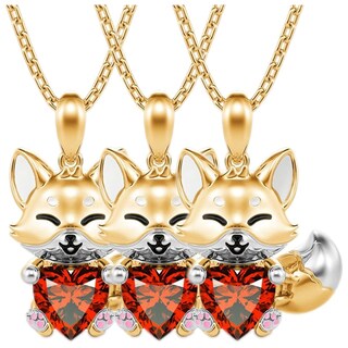 Foto 2 | Collar De Dije De Zorro High Monaco Mxfox-003 3 Pzas Collar Zorro/corazón Dorado/rojo