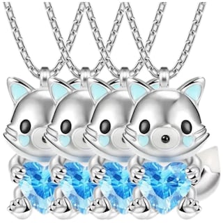 Foto 2 | Cadenas con Dije Bellos High Mónaco Mxfon-004 4 Piezas Collar Zorro/Corazón Plata/Azul