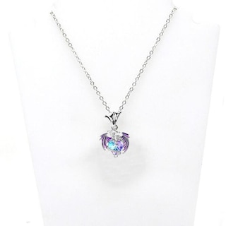Foto 3 | Cadenas Con Dije De Dama High Monaco Mxrgk-001 1 Pza Collar Dragón/corazón Plata/morado