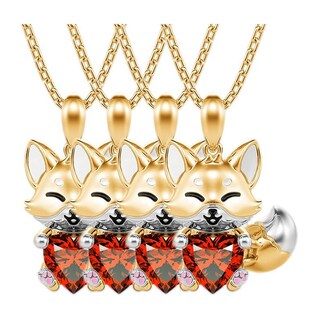 Foto 1 | Collar Con Dije De Zorro High Monaco Mxfox-004 4 Pzas Collar Zorro/corazón Dorado/rojo