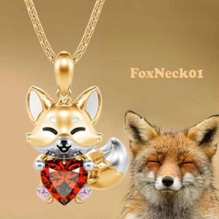 Foto 3 | Collar Con Dije De Zorro High Monaco Mxfox-004 4 Pzas Collar Zorro/corazón Dorado/rojo