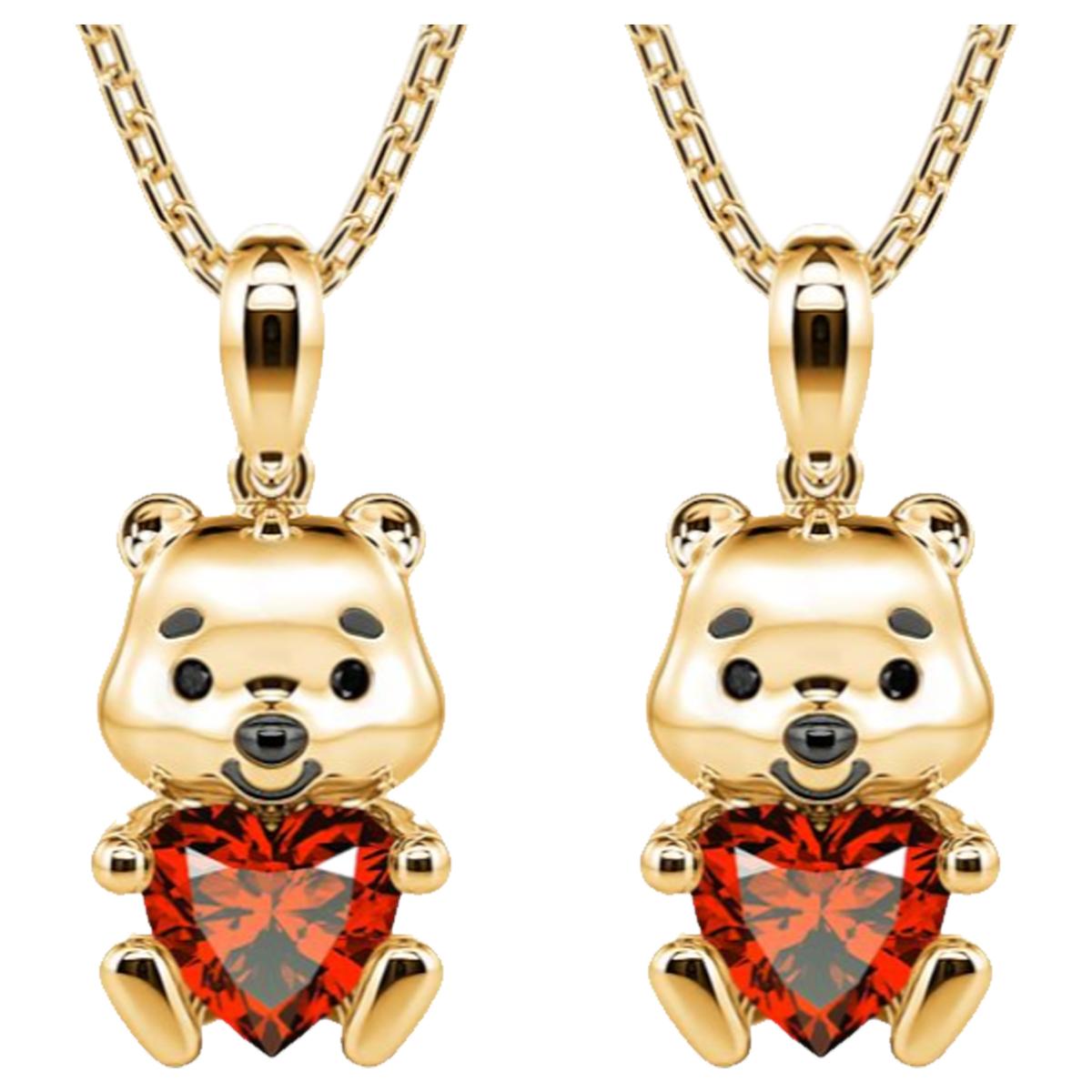 Foto 1 | Collar de Oso con Corazón High Monaco Mxbrk-002 2 Pzas color Dorado con Rojo