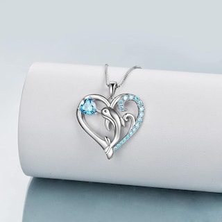 Foto 3 | Cadenas De Delfin High Monaco Mxinn-001 1 Pza Collar Delfín/corazón Plata/azul